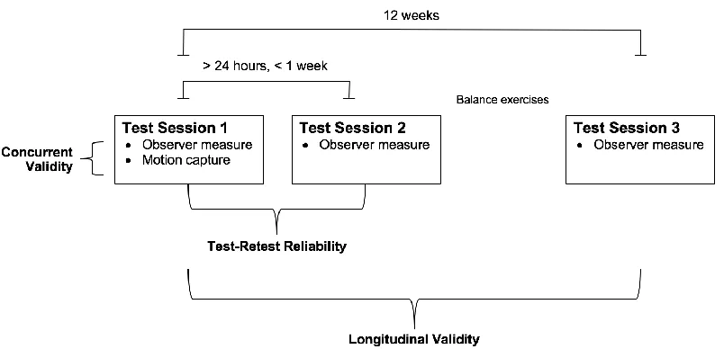 Figure 1. Study design: testing procedures for assessing reliability and validity of 