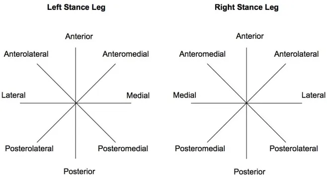 Figure 2. The star excursion balance test set-up for the left and right stance legs.
