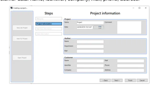 Fig. 7 Project information Window 