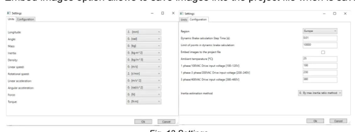 Fig. 13 Settings 