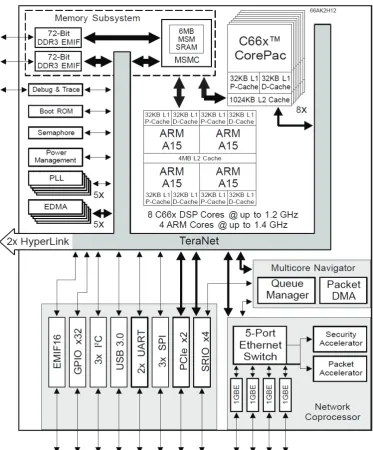 Figure 2.4: TI Keystone II 66AK2H SoC [Texas Instruments Inc., 2012]