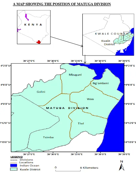 Fig 3.1: A map of Matuga Division. 
