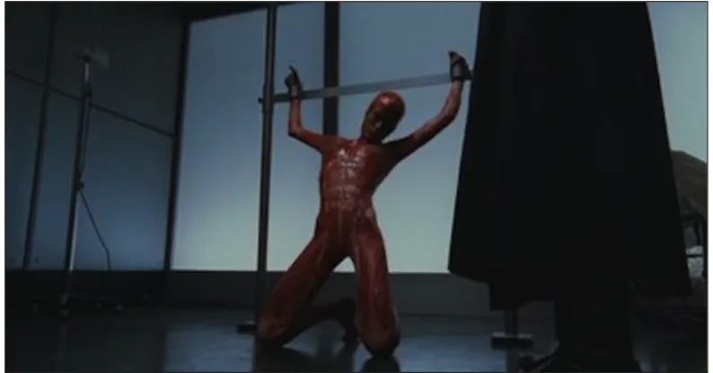 Figure 5: Film still—Anna chained up after being flayed alive. Pascal Laugier. Martyrs