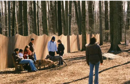 Figure 9.  A privacy fence divides the large dogs from the small ones at the Princeton, NJ dog park