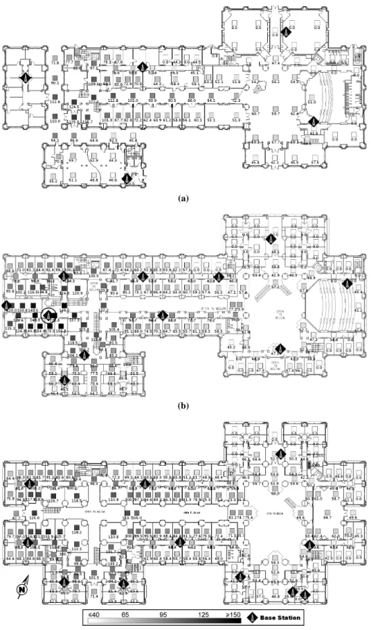 Figure 1: Sensor map within Duncan Hall for a base station located on the second floor