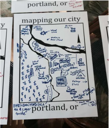 Figure 17 A map of the Portland Music Scene drawn by Brendan Ford-Sala. 