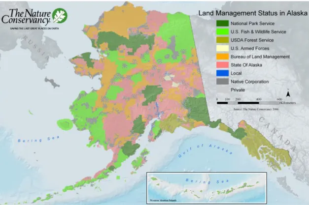Figure 6. Alaska land management status. (Source: The Nature Conservancy)