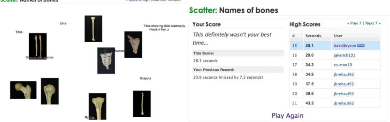 Figure 4. Example results page from multiple choice quiz  http://quizlet.com.