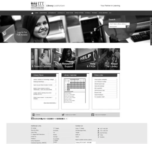 Figure 3. Library homepage 2014 (post responsive design).
