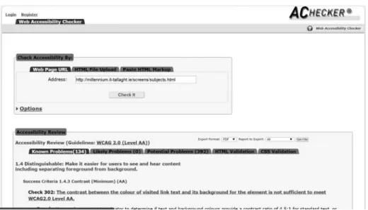 Figure 5. WAVE accessibility test results.