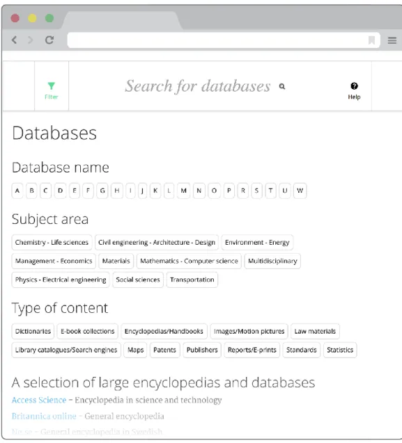 Figure 5: Entry page for database search &amp; browse 
