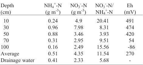Figure 2 presents the balance of NH4tions in the period from the 3rd hour to the 7th day afterirrigation with waste water, expressed in the form ofreduction or increase in the amount of the analysed ion, in+-N transforma-absolute values.