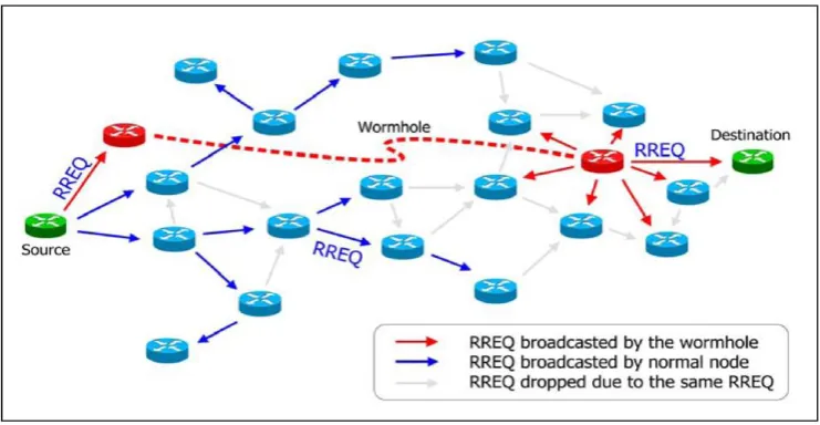 Fig. 2 Wormhole attack route request 
