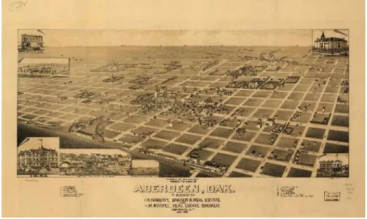 Figure  6.  Birds eye view o f Aberdeen,  SD. Perspective map not drawn to scale. 