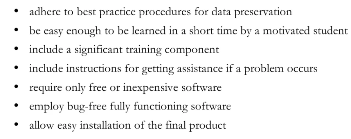 Figure 3: General goals for training. 