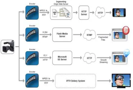 Fig 2 Delivering video to multiple screens requires separate encoding/delivery workflows for each destination