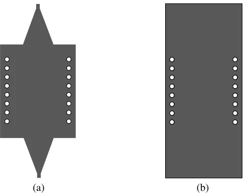 Figure 1. The conﬁguration of SIW ﬁlter, (a) top view, and (b) bottom view.
