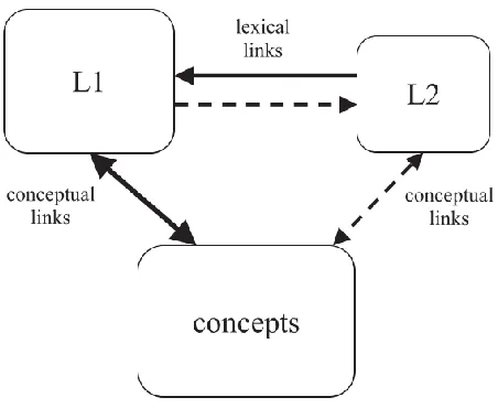 Figure 1.1. The Revised Hierarchical Model (RHM). The RHM proposes that words 