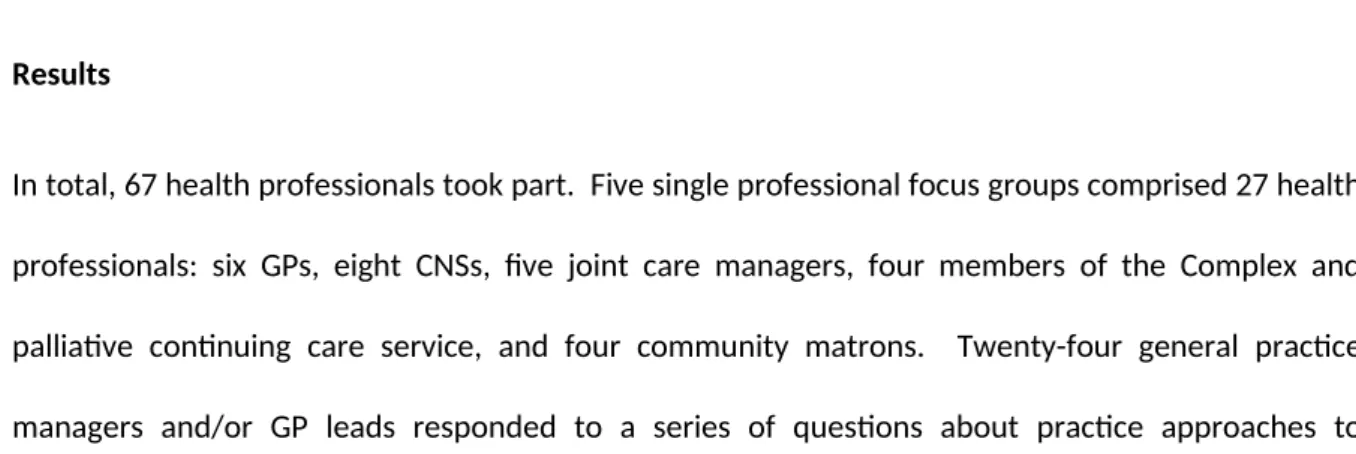 Table   3  Practice   characteristics   for   practices   participating   in   observations   and   related   health professional interviews