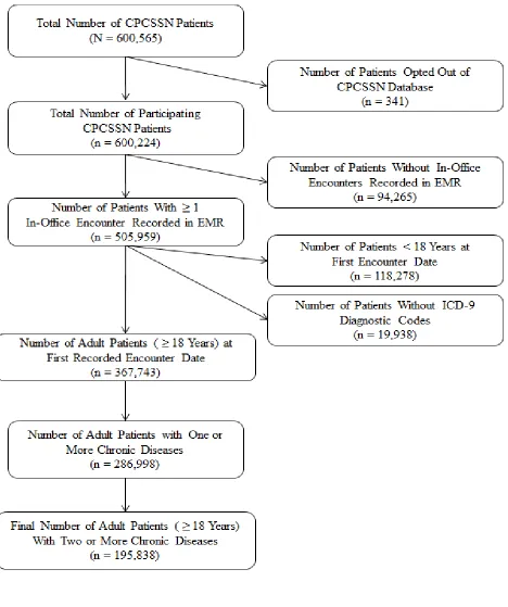 Figure 4.1 Patient inclusion flowchart to create the final sample of adult patients with at least 