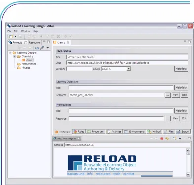 Figure 1: The Reload Learning Design Editor Workspace 