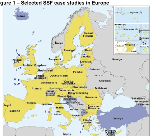 Figure 1 – Selected SSF case studies in Europe  4 65 78 1 23 9