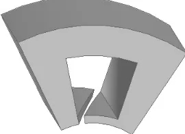 Figure 3. Cross sectional view of permanent magnet machine with skewed slot openings.
