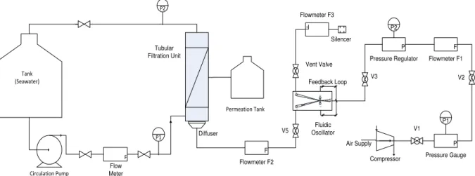 Figure 3: Schematic configuration of the membrane defouling system 