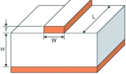 Figure 2. Microstrip line dimensions.