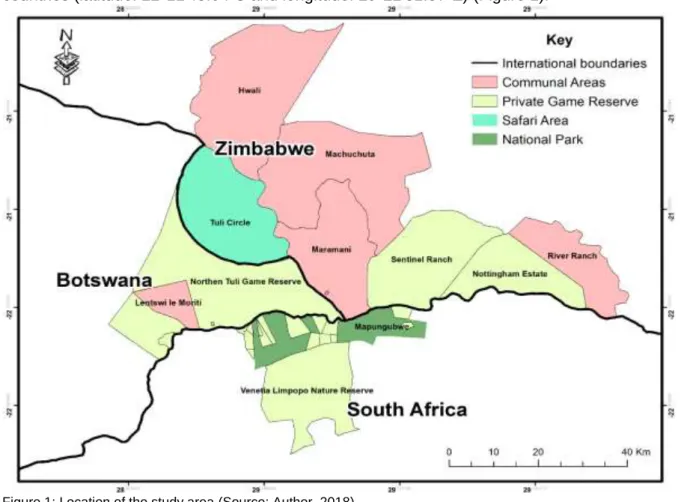 Figure 1: Location of the study area (Source: Author, 2018) 