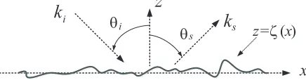 Figure 1. Geometry model from 1-D rough sea surface.