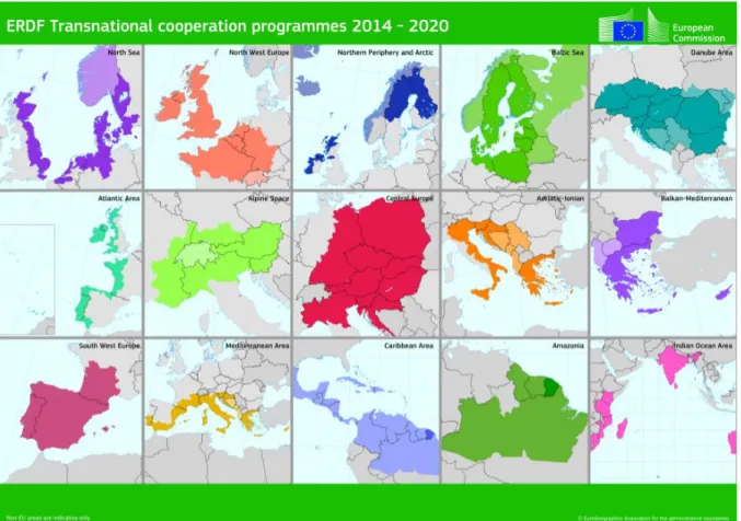 Figure  5  Overview  of  15  transnational  INTERREG  cooperation  programmes  in  2014- 2014-2020