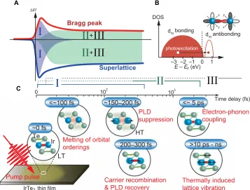 Fig. 5. Ultrafast photoinduced transient cooperative processes in IrTe2corresponds to the dynamics of electron-electron, electron-lattice, and thermal relaxation