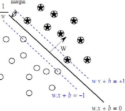 Fig 2: SVM linear binary classifier 