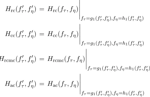 Table 1 lists the parameters of SAR missions used in the simulations [14]. Fig. 4(a) shows the receivedsignal, computed by using Eq