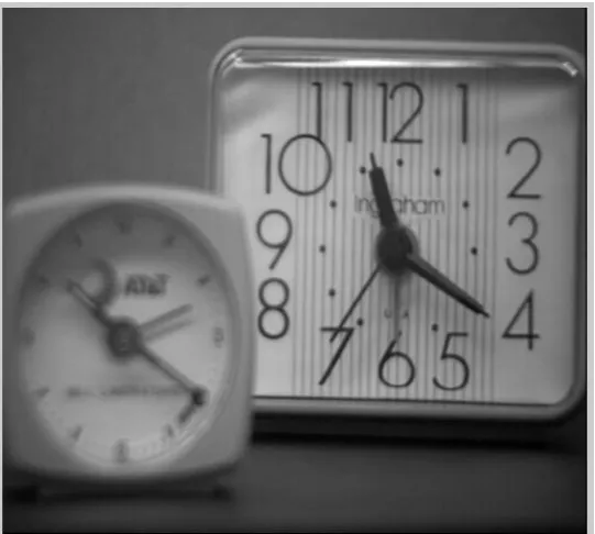 Figure 2 shows rear clock in focus as one of the input to the algorithm and Figure 3 shows same two clocks but this time front clock is in the focus