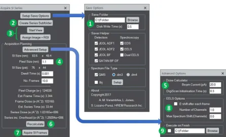 Figure 1.  Interactive graphical user interface for the streamlined data acquisition, numbering and saving