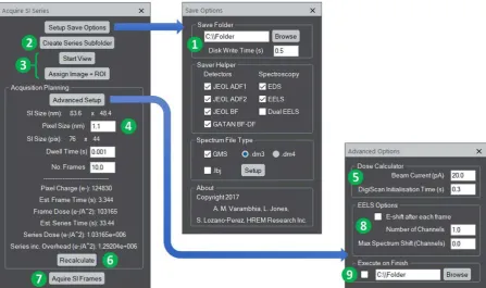 Figure 1.  Interactive graphical user interface for the streamlined data acquisition, numbering and saving