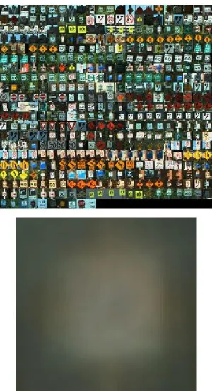 Figure 3.3: (top): Positive samples (bottom): Average image.