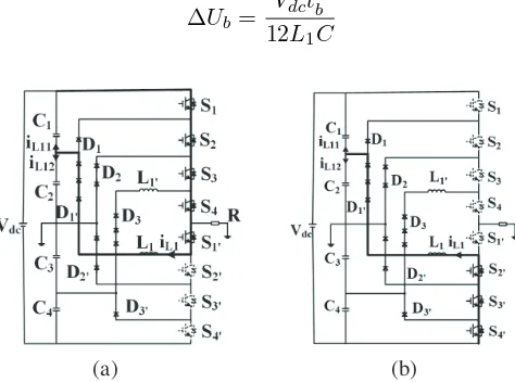 Figure 5. The ﬁve modes with diﬀerent output current. (a) i1. (b) i2. (c) i3. (d) i4. (e) i5.