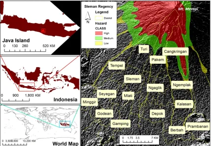 Figure 1.Figure 1. Study area and hazard zones. Study area and hazard zones. 