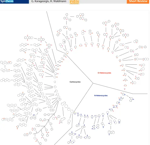 Figure 1  The classification of NP core scaffolds into a ‘scaffold tree’ as calculated by the SCONP algorithm