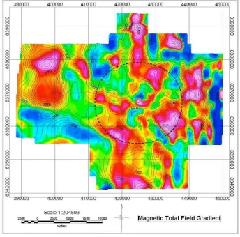Figure 1.25. Magnetic total field vertical gradient over the Haughton impact 
