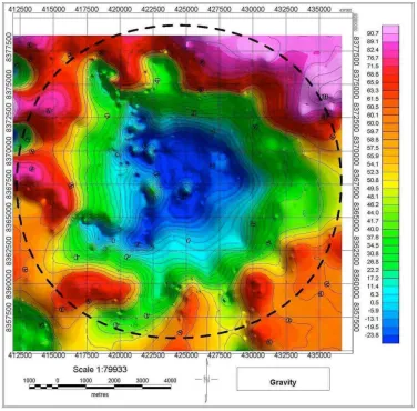 Figure 1.26. Negative Bouguer gravity anomaly over the Haughton impact 