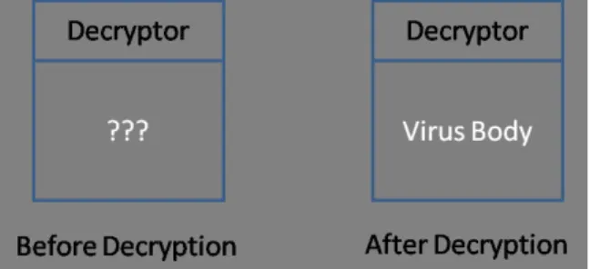 Figure 1 shows before and after decryption status of encrypted virus.