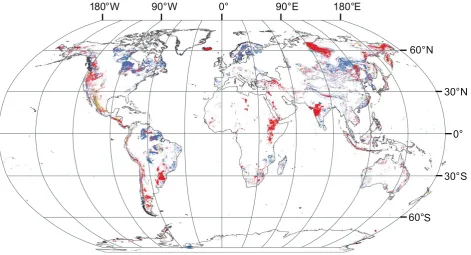 Figure 1.Global distribution of exposed volcanic (red), pyroclastic (yellow) and intrusive