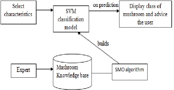 Fig 5: screenshot for selection of characteristics of Mushrooms 