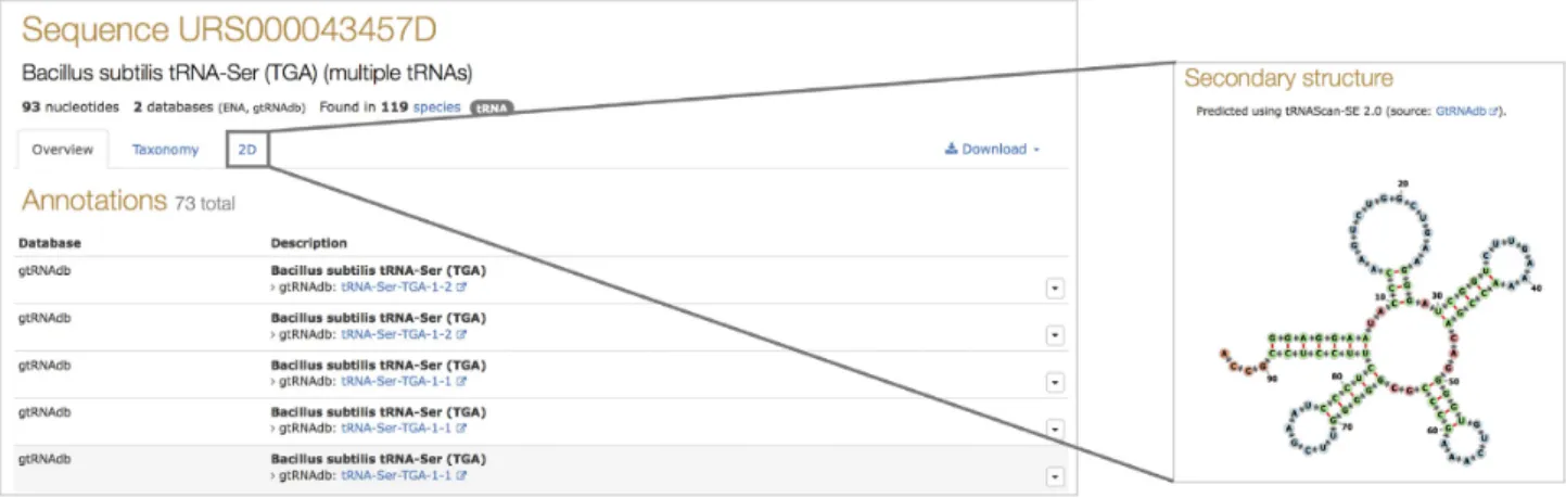 Figure 3. Example secondary structure of tRNA-Ser-TGA-1-2 from Bacillus subtilis (URS000043457D 1423) visualized using Forna