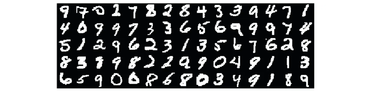 Figure 1.1 – Examples of hand-written digits from the USPS dataset. The task is to recognize the different digits and to separate all samples into ten classes.