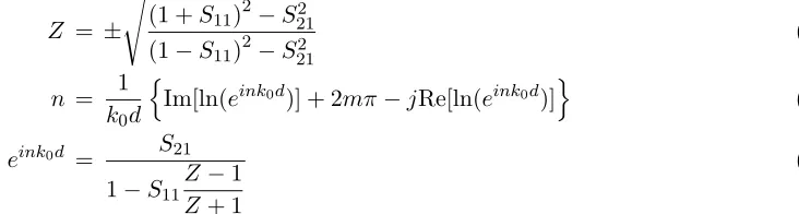 Fig. 2(b). From 1 GHz to 3.0 GHz, the real part of µmeta is bigger than 1 (the permeability of FR4 andair), and it falls to 0 when the frequency is larger than about 3.0 GHz